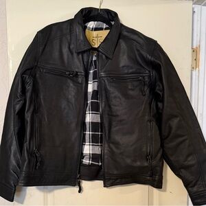 STS Ranchwear Black Leather Motorcycle Jacket